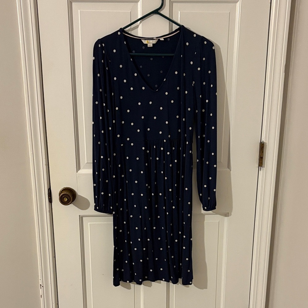 Boden Navy Polka Dot Dress